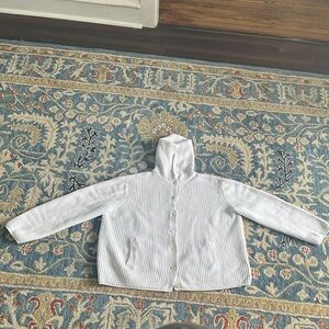 Ralph Lauren Women’s White Hooded Sweater 💯 cotton size Large